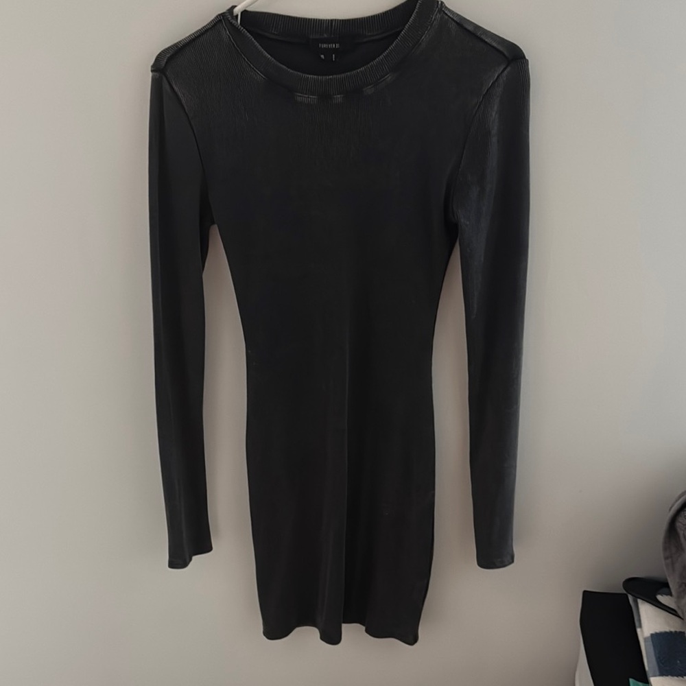 Forever 21 Black Long Sleeve Bodycon Dress